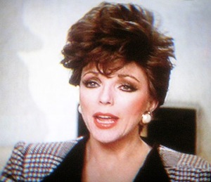 Joan Collins as Alexis Carrington in Dynasty, courtesy of a screengrab by Brian Byrne